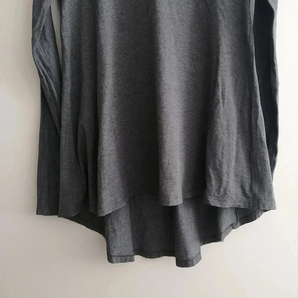 Lululemon Acadia Grey Long Sleeve Pima Cotton Hi Low Flare Flowy Hem Small - Picture 7 of 15
